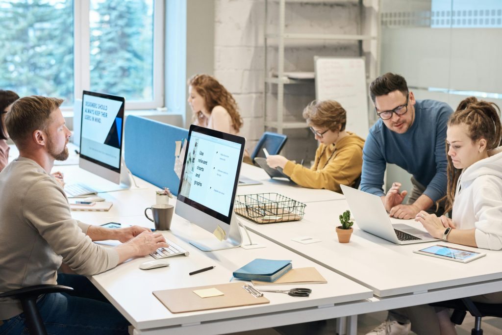 group working in an office