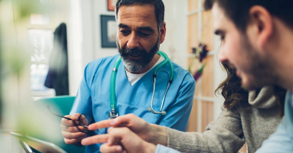 Doctor with patients