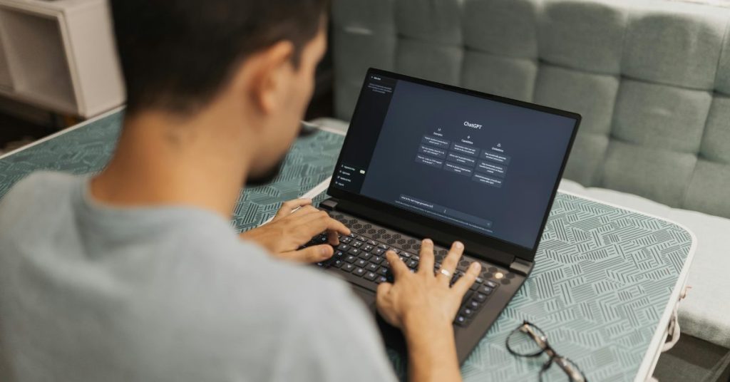 Man using ChatGPT for Agentic AI skills