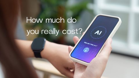 Woman asking AI how much it really costs