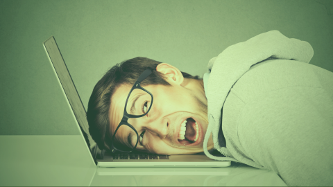 Man frustrated because AI has been switched off