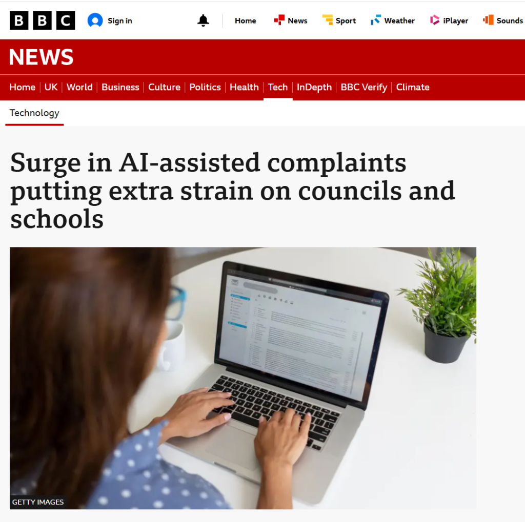 BBC article on AI fuelled complaints