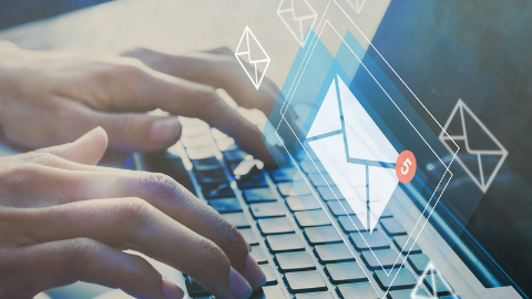 emails being sent from a keyboard